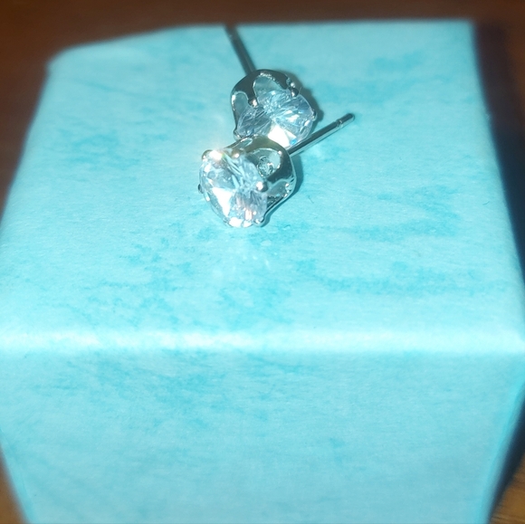 Elegant Silver Stud Earrings - Picture 8 of 9